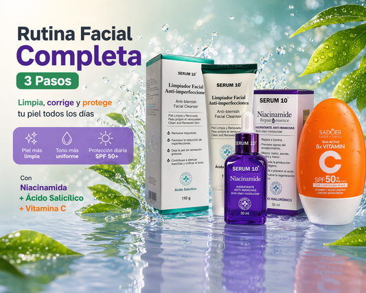 Rutina facial 3 en 1, para piel con Imperfecciones