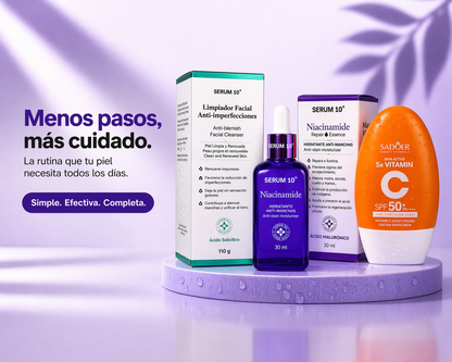 Rutina facial 3 en 1, para piel con Imperfecciones